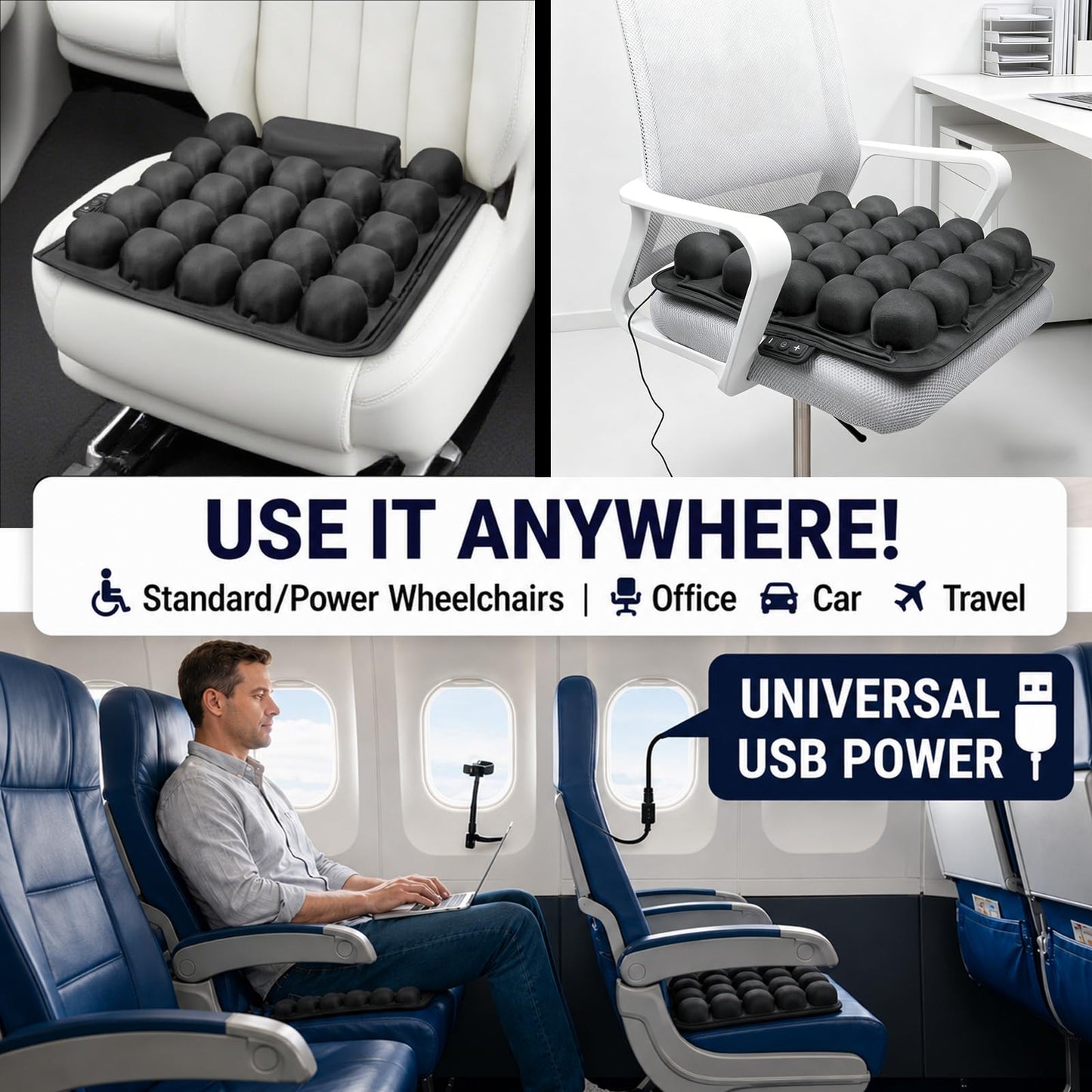 Inflatable Air Seat Cushion for Car and Office