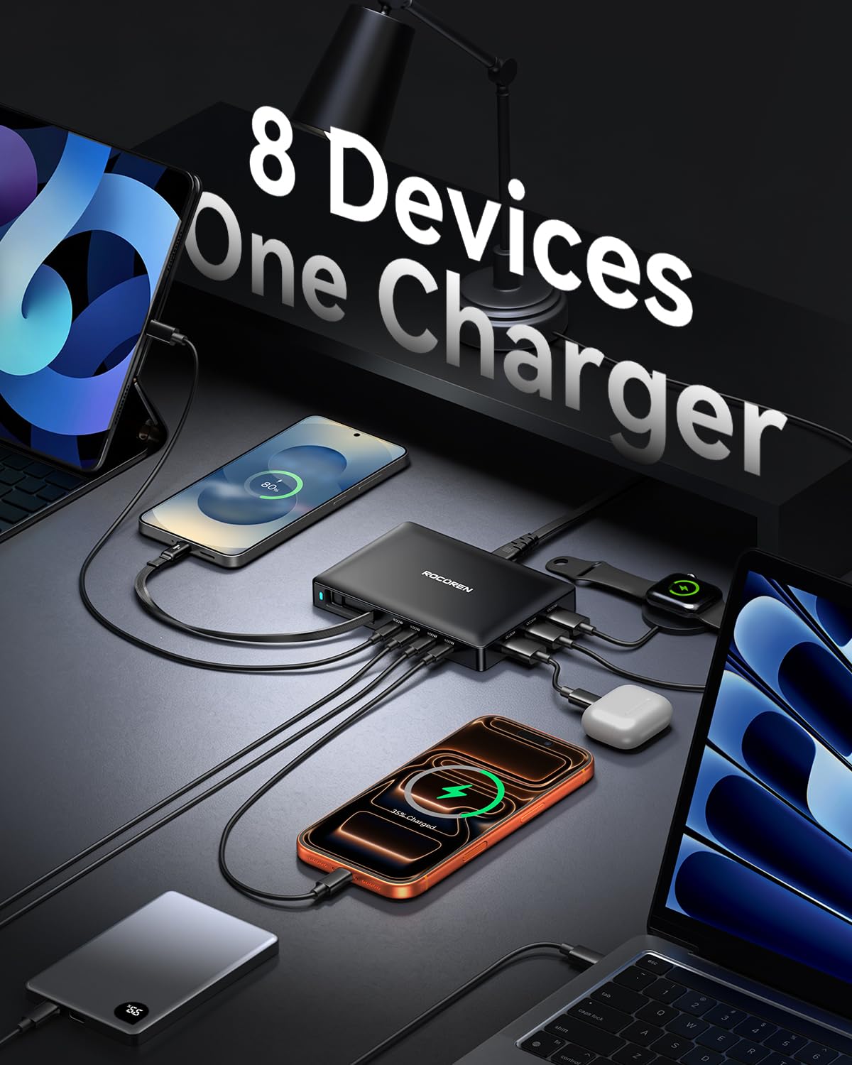 560W 8-Port USB-C Charging Station with Cable