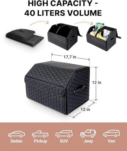 Foldable Car Trunk Organizer with Lid