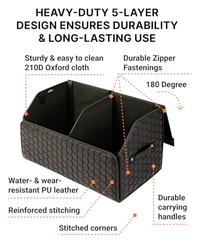 Foldable Car Trunk Organizer with Lid