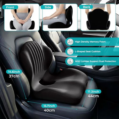 Memory Foam Car Seat Cushion with Lumbar Support