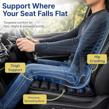 Inflatable Car Seat Cushion with Built-in Pump