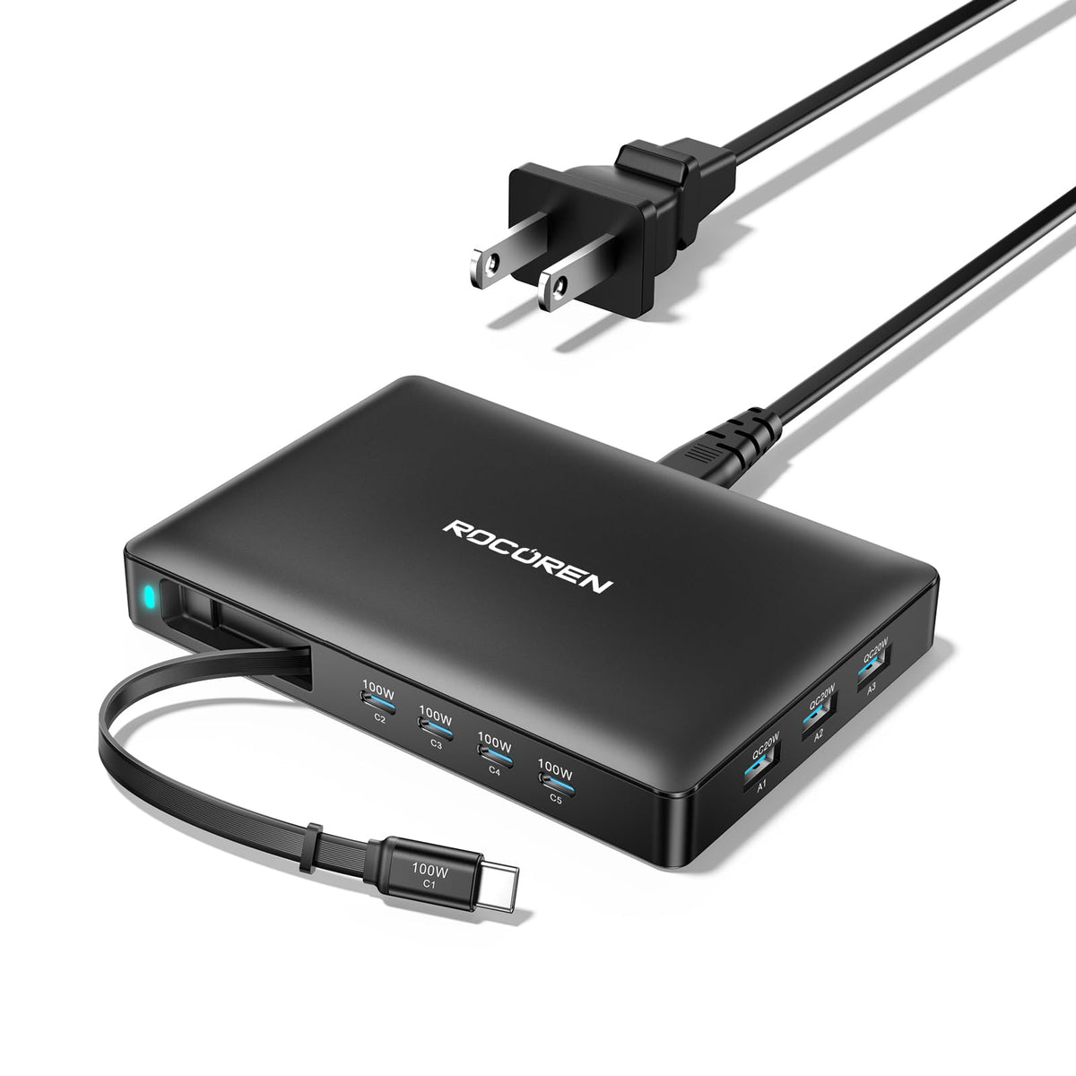 560W 8-Port USB-C Charging Station with Cable