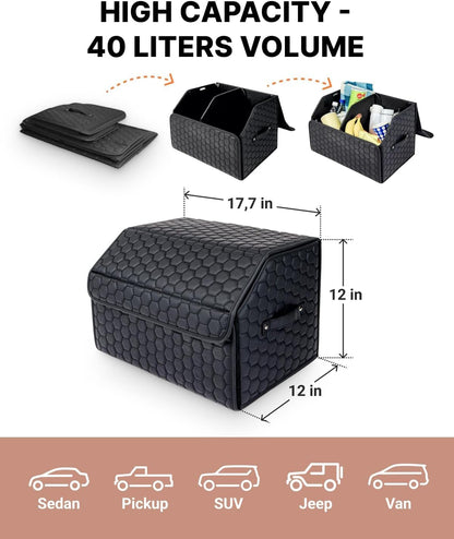 Foldable Car Trunk Organizer with Lid