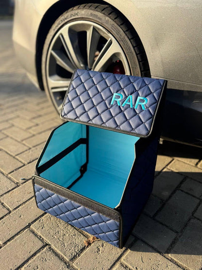 Leather Car Trunk Organizer with Dividers