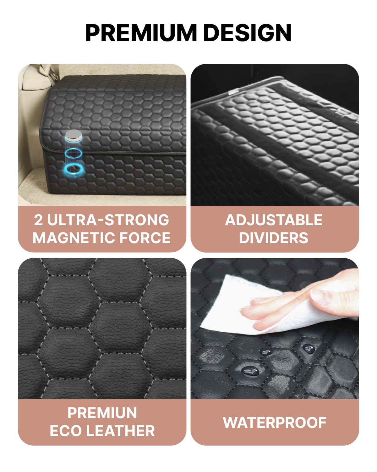 Foldable Car Trunk Organizer with Lid