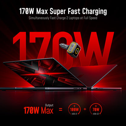170W USB-C Car Charger with Smart Display