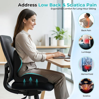 Memory Foam Car Seat Cushion with Lumbar Support