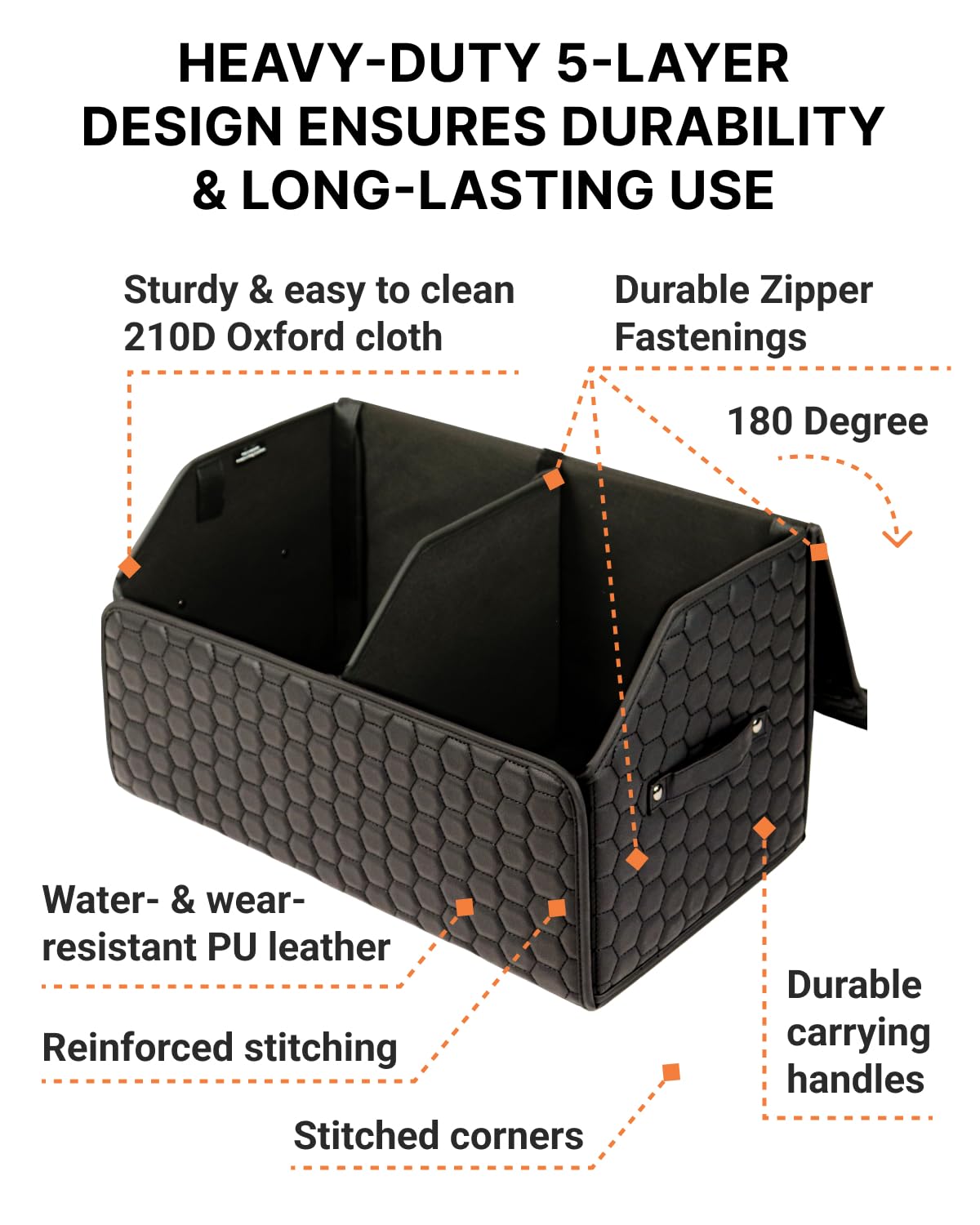 Foldable Car Trunk Organizer with Lid