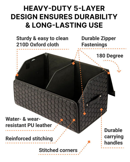 Foldable Car Trunk Organizer with Lid