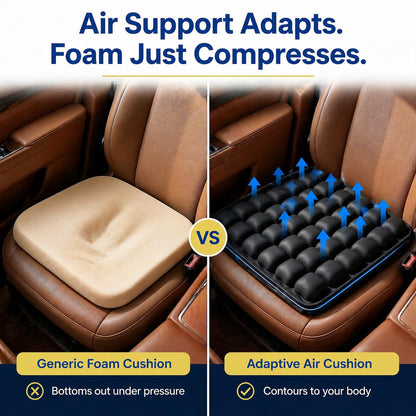 Inflatable Car Seat Cushion with Built-in Pump