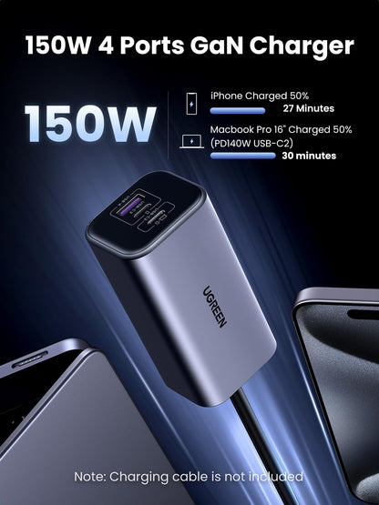 150W 4-Port PD 3.1 USB-C Car Charger