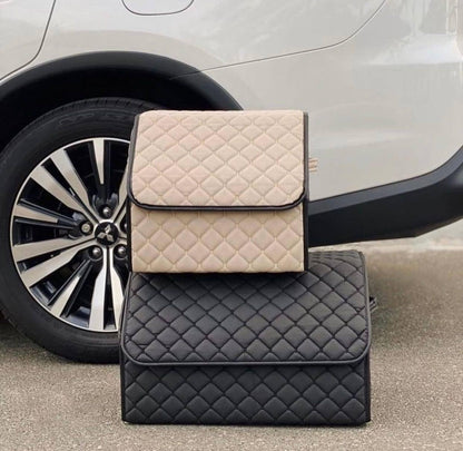 Leather Car Trunk Organizer with Dividers