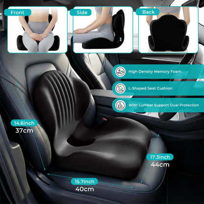 Memory Foam Car Seat Cushion with Lumbar Support