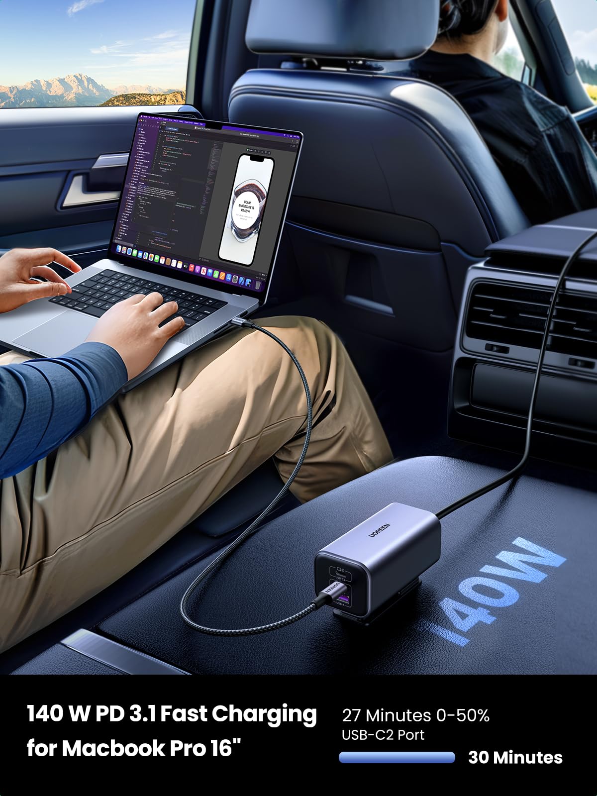 150W 4-Port PD 3.1 USB-C Car Charger