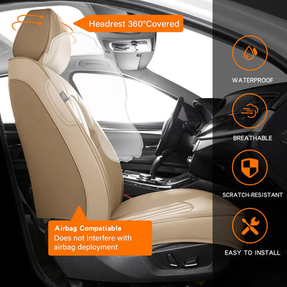 MINGBRON Car Seat Covers Full Set with Lumbar Support