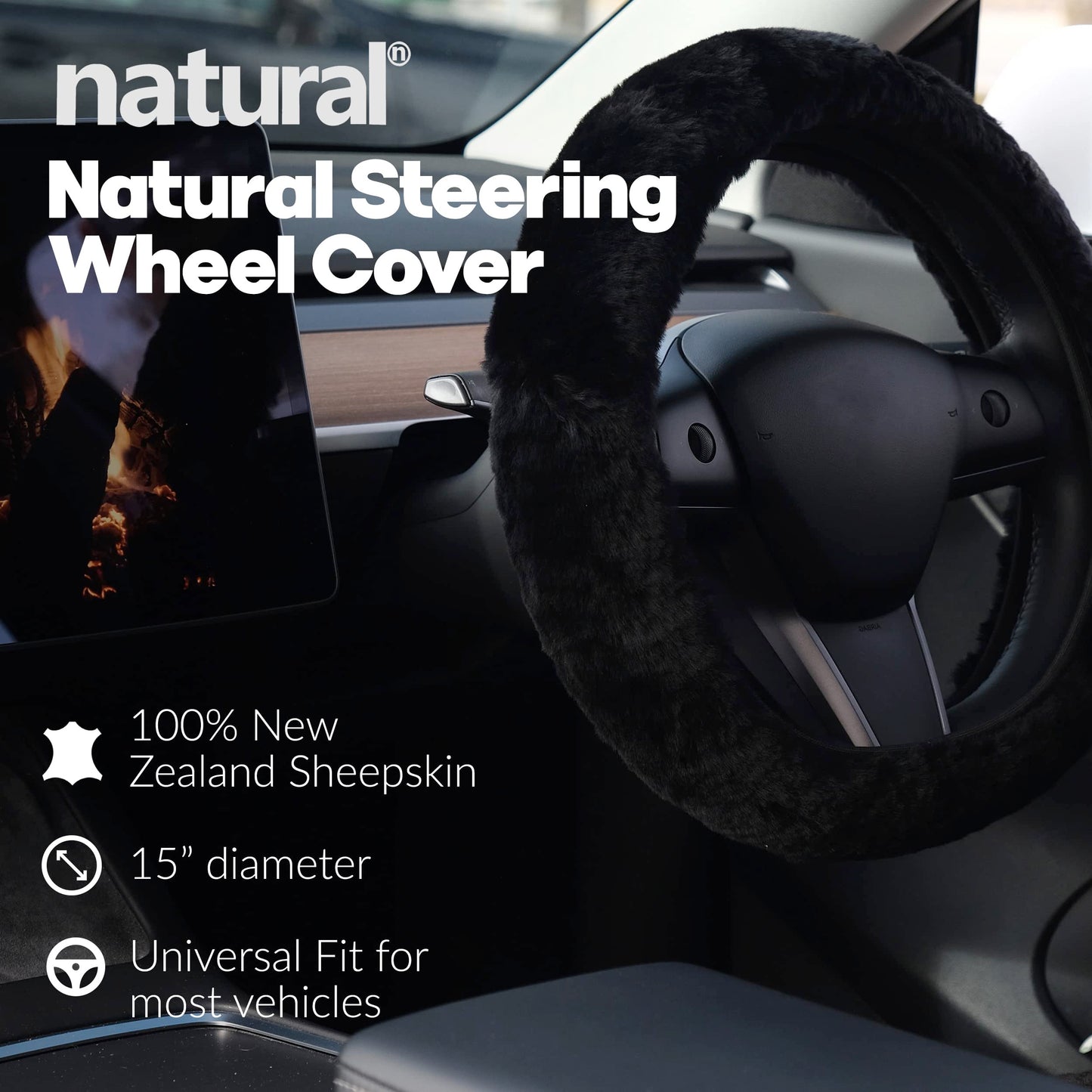 Genuine Sheepskin Steering Wheel Cover