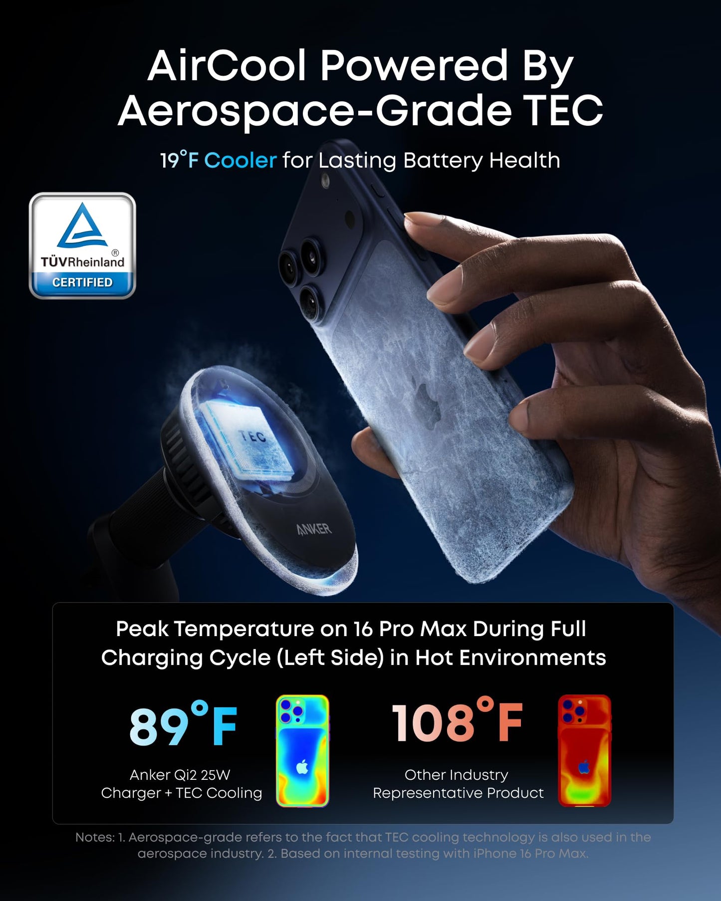 Qi2 Wireless Car Charger Mount