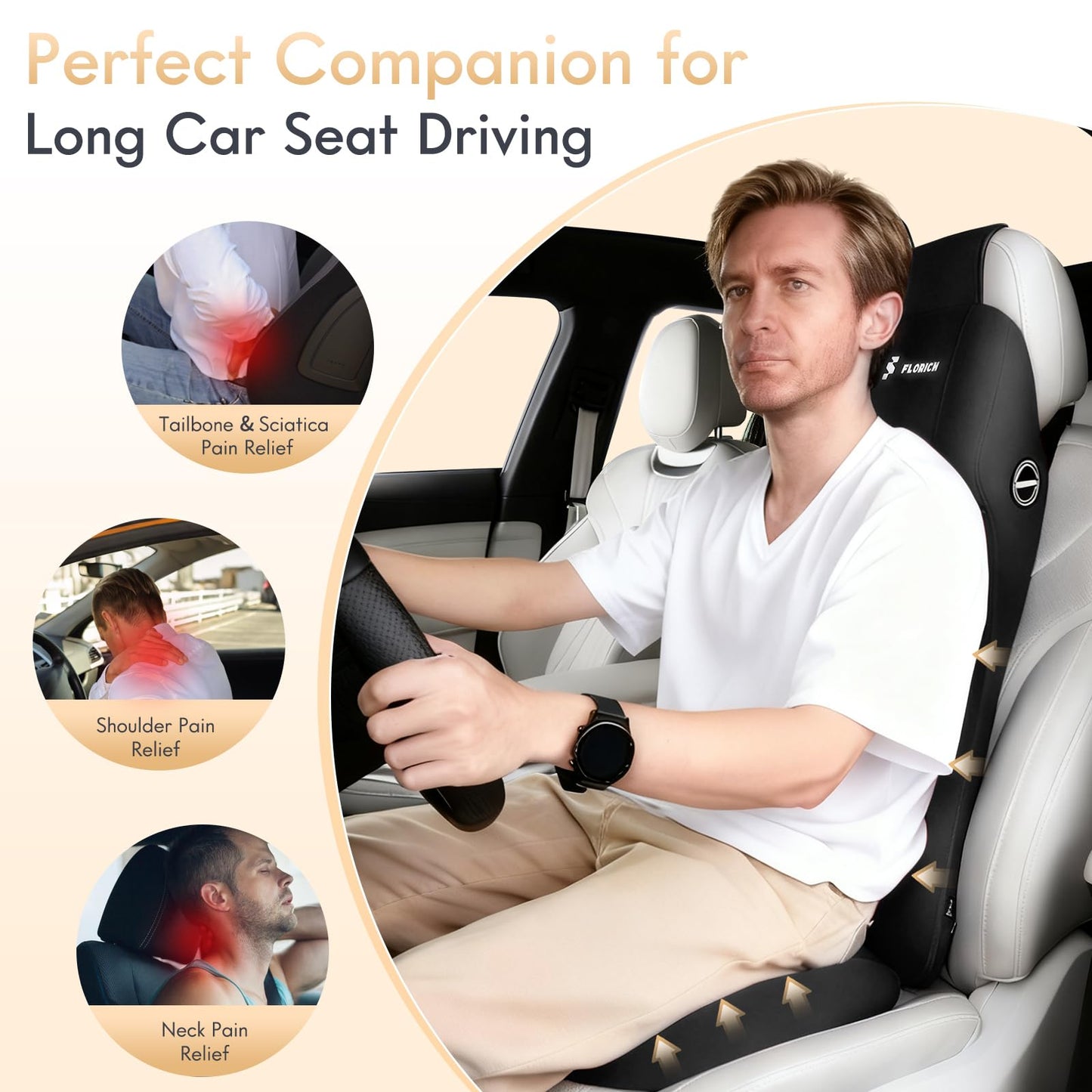 Memory Foam Car Seat Cushion Support