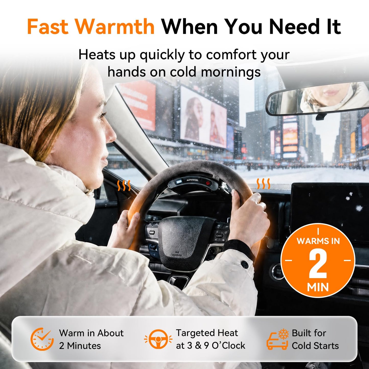 Heated Wireless Steering Wheel Cover