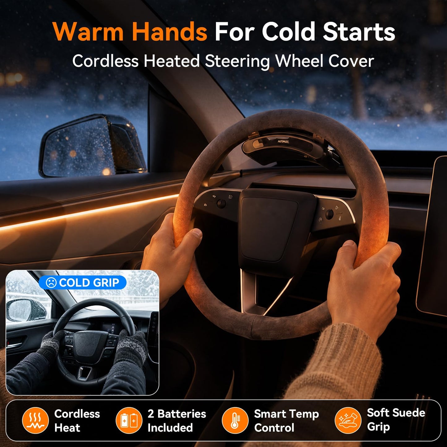 Heated Wireless Steering Wheel Cover
