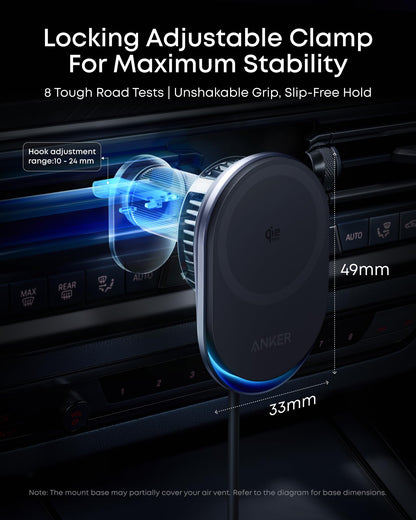 Qi2 Wireless Car Charger Mount