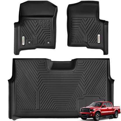 Custom-Fit All-Weather TPE Floor Mats, Full Set