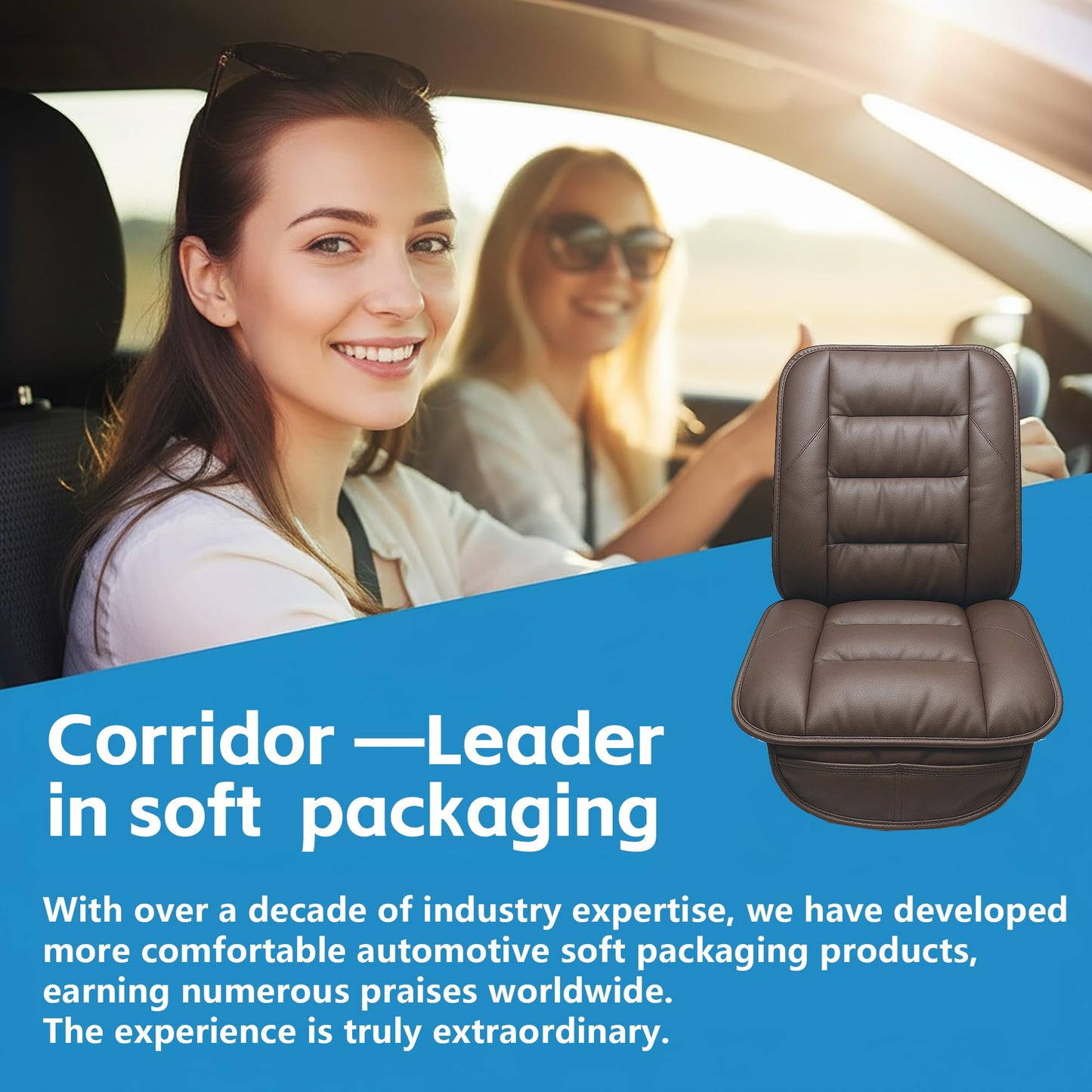 Genuine Leather Car Seat Cushion for Comfort Support