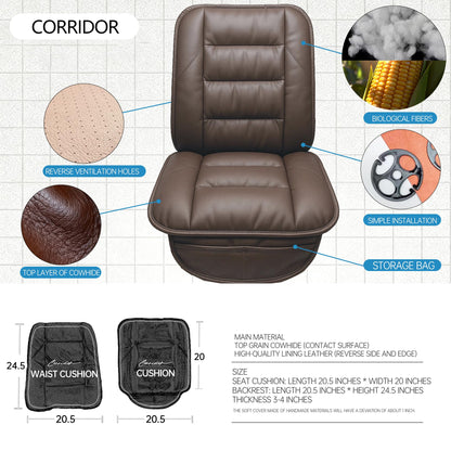 Genuine Leather Car Seat Cushion for Comfort Support