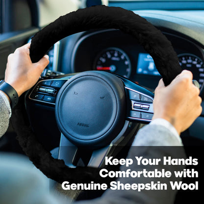 Genuine Sheepskin Steering Wheel Cover