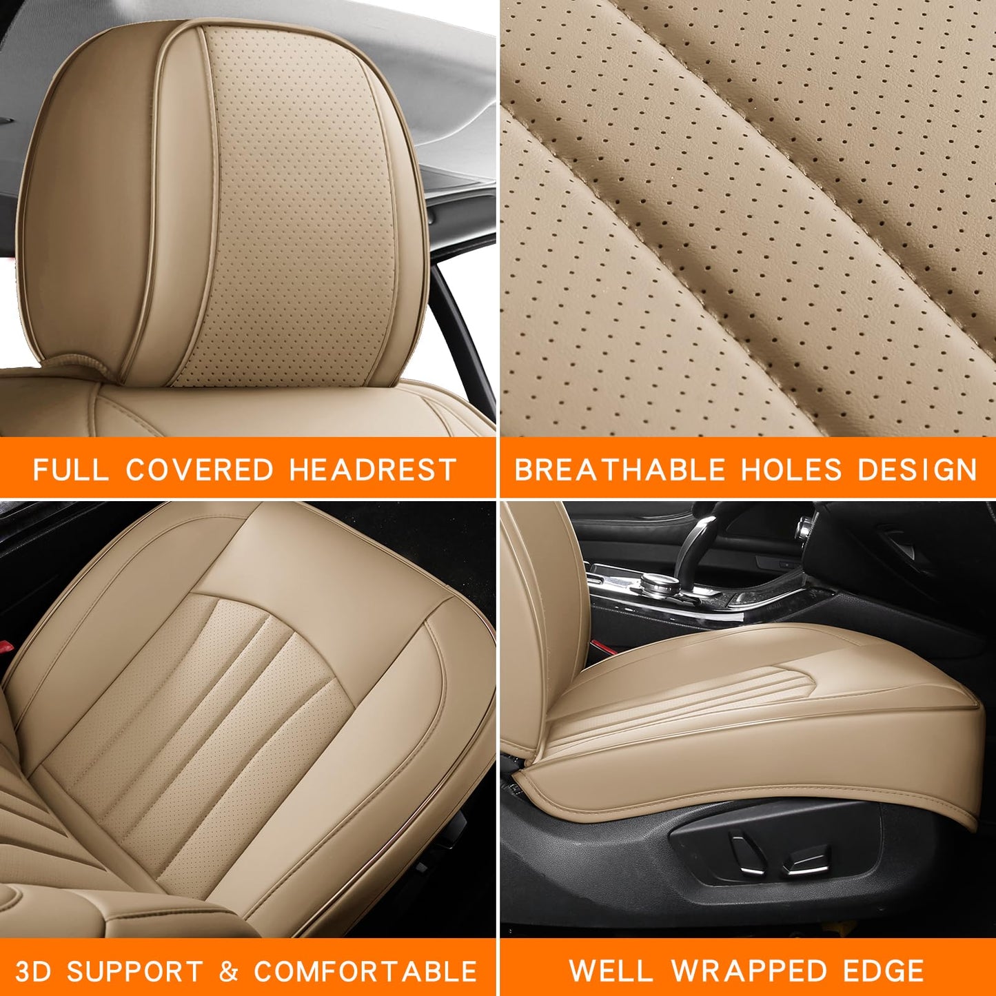 MINGBRON Car Seat Covers Full Set with Lumbar Support