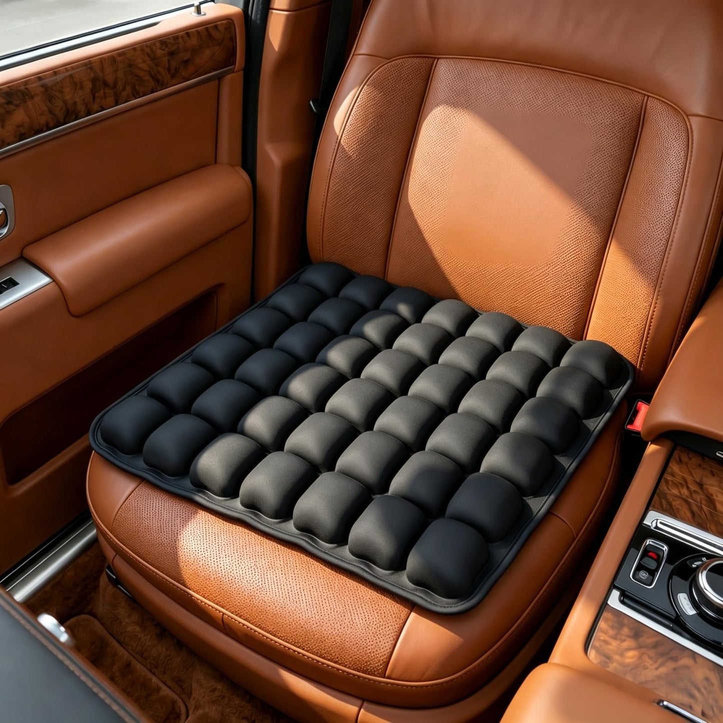 Inflatable Car Seat Cushion with Built-in Pump