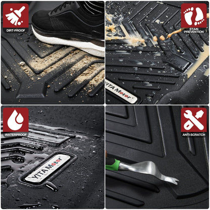 Custom-Fit All-Weather TPE Floor Mats, Full Set