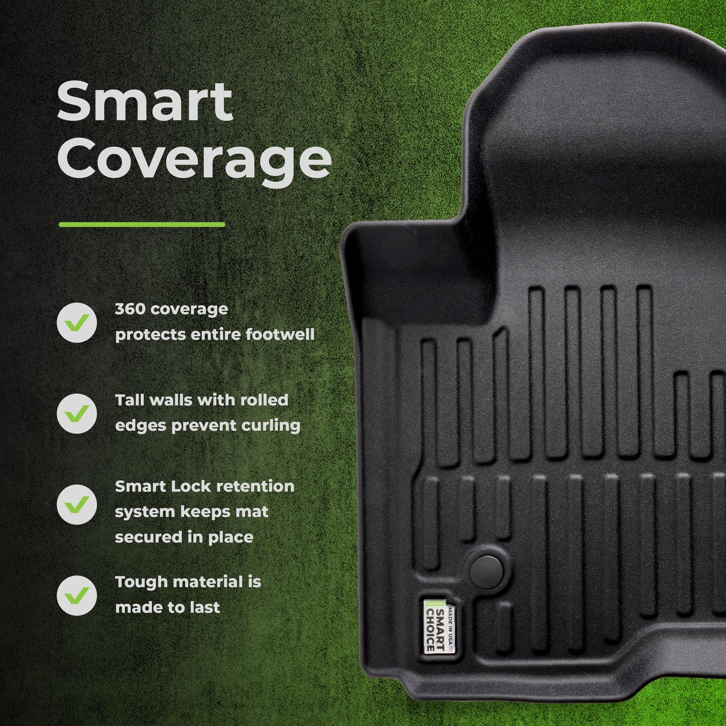 Custom-Fit Heavy-Duty Floor Mats, Full Set